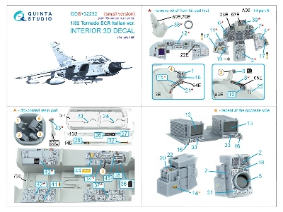 Panavia Tornado Ecr Italian Version - 3d-printed & Coloured Interior With 3d-printed Resin Parts (Small Version / For Italeri Ki