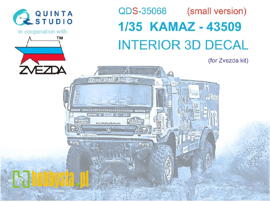 Kamaz-43509 - 3d-printed & Coloured Interior Small Version (For Zvezda Kits) - zdjęcie 1