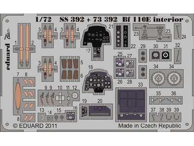  Bf 110E interior S. A. 1/72 - Airfix - blaszki - zdjęcie 1