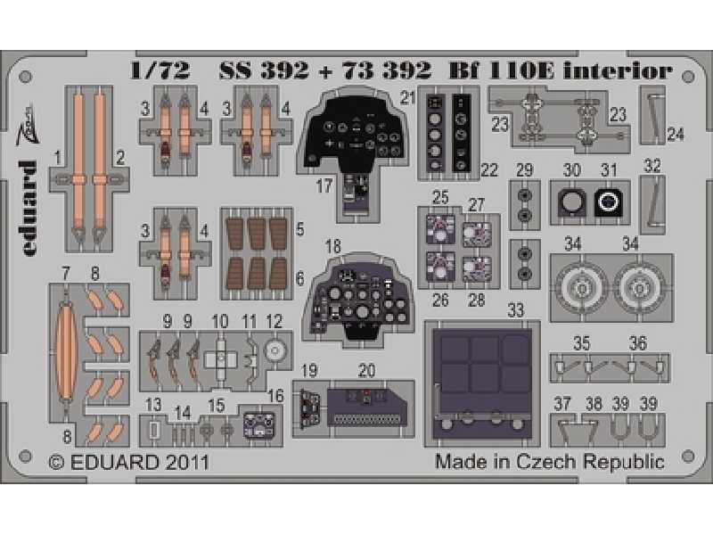  Bf 110E interior S. A. 1/72 - Airfix - blaszki - zdjęcie 1