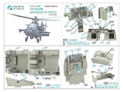 Boeing Ah-64 E Apache - 3d-printed & Coloured Interior Small Version (For Takom Kits) - zdjęcie 3