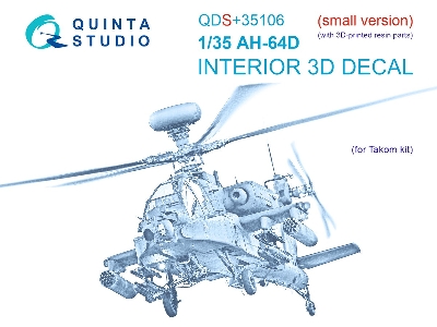 Boeing Ah-64 D Apache - 3d-printed & Coloured Interior With 3d-printed Resin Parts (Small Version / For Takom Kits) - zdjęcie 2