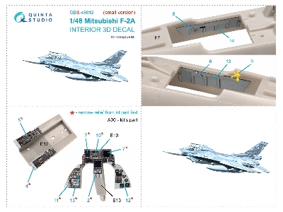 Mitsubishi F-2 A - 3d-printed & Coloured Interior Small Version (For Hasegawa Kits) - zdjęcie 3