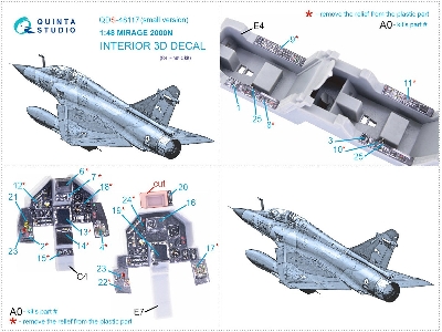 Dassault Mirage 2000 N - 3d-printed & Coloured Interior Small Version (For Kinetic Kits) - zdjęcie 3