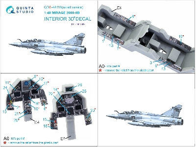 Dassault Mirage 2000-5b - 3d-printed & Coloured Interior Small Version (For Kinetic Kits) - zdjęcie 3