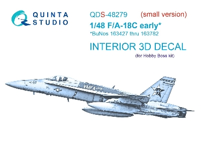 Mcdonnell Douglas F/A-18 C Hornet (Early) - 3d-printed & Coloured Interior Small Version (For Hobby Boss Kits) - zdjęcie 2