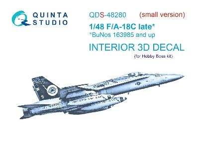 Mcdonnell Douglas F/A-18 C Hornet (Late) - 3d-printed & Coloured Interior Small Version (For Hobby Boss Kits) - zdjęcie 2