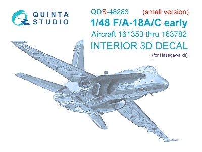Mcdonnell Douglas F/A-18 A/C Hornet (Early) - 3d-printed & Coloured Interior Small Version (For Hasegawa Kits) - zdjęcie 2