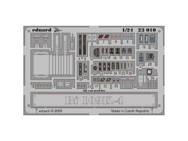 Bf 109K-4 placards 1/24 - blaszki - zdjęcie 1 Bf 109K-4 placards 1/24 - blaszki - zdjęcie 1