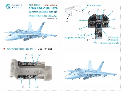 Mcdonnell Douglas F/A-18 C Hornet (Late) - 3d-printed & Coloured Interior Small Version (For Hasegawa Kits) - zdjęcie 8