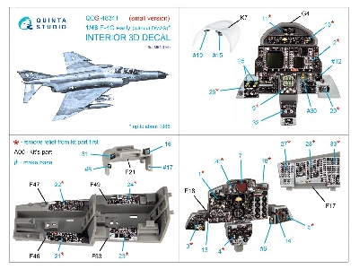 Mcdonnell Douglas F-4 G Phantom (Early) - 3d-printed & Coloured Interior Small Version (For Meng Kits) - zdjęcie 3