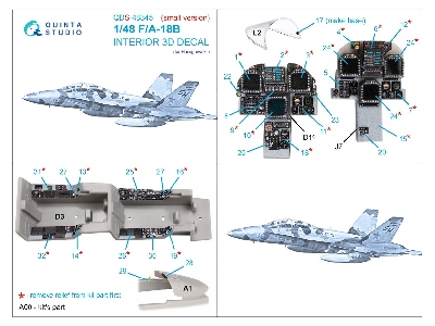 Mcdonnell Douglas F/A-18 B Hornet - 3d-printed & Coloured Interior Small Version (For Hasegawa Kits) - zdjęcie 3