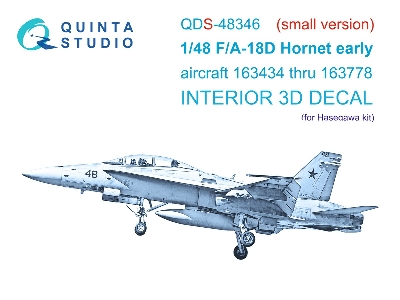 Mcdonnell Douglas F/A-18 D Hornet (Early) - 3d-printed & Coloured Interior Small Version (For Hasegawa Kits) - zdjęcie 2