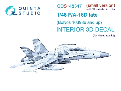 Mcdonnell-douglas F/A-18 D Hornet Late - 3d-printed & Coloured Interior With 3d-printed Resin Parts (Small Version / For Hasegaw