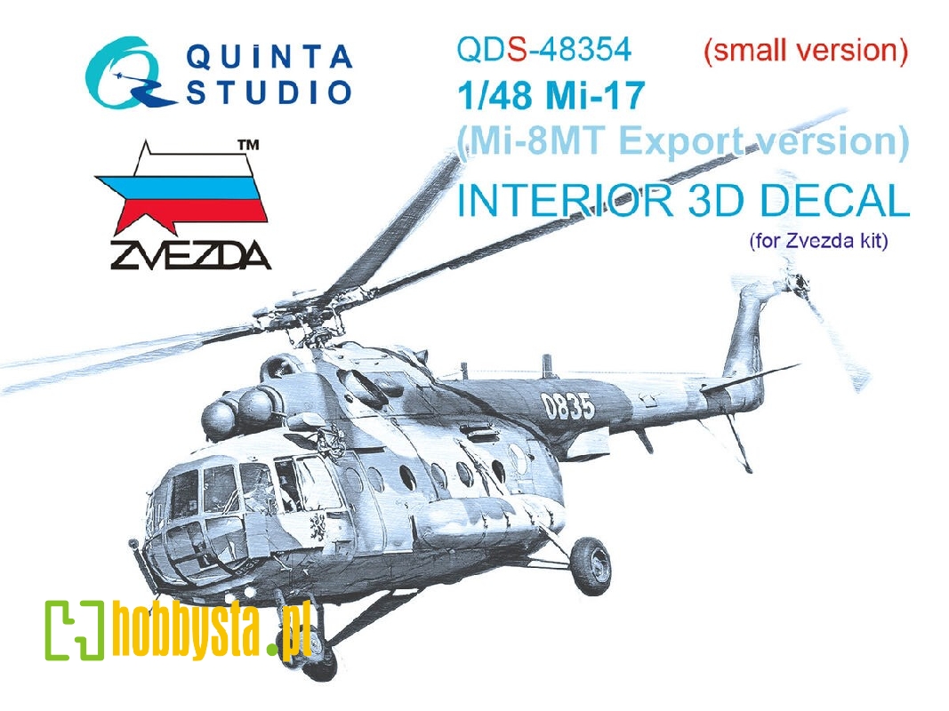 Mil Mi-17 (Mi-8mt Export Version) - 3d-printed & Coloured Interior Small Version (For Zvezda Kits) - zdjęcie 1 Mil Mi-17 (Mi-8mt Export Version) - 3d-printed & Coloured Interior Small Version (For Zvezda Kits) - zdjęcie 1