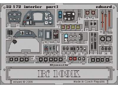  Bf 109K interior 1/32 - Hasegawa - blaszki - zdjęcie 2
