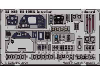  Bf 109K interior S. A. 1/32 - Hasegawa - blaszki - zdjęcie 1