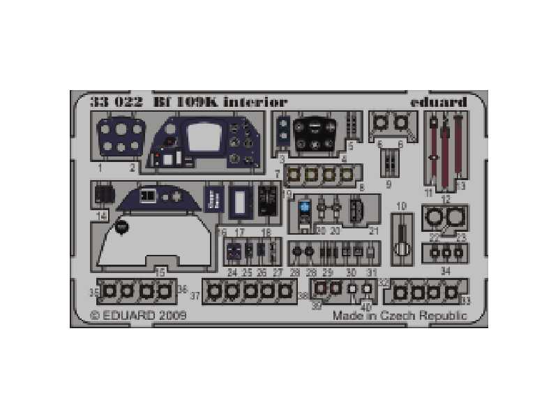  Bf 109K interior S. A. 1/32 - Hasegawa - blaszki - zdjęcie 1