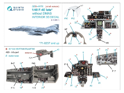 Mcdonnell Douglas F-4 E Late (Without Dmas) - 3d-printed & Coloured Interior Small Version (For Meng Kits) - zdjęcie 3