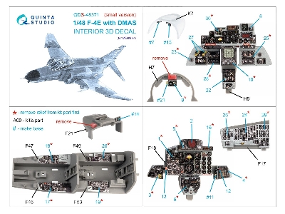 Mcdonnell Douglas F-4 E With Dmas - 3d-printed & Coloured Interior Small Version (For Meng Kits) - zdjęcie 3
