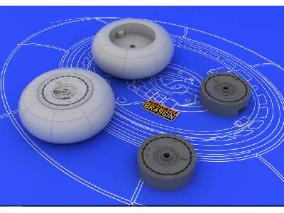  Bf 110 E/ F/G main undercarriage wheels 1/48 - Eduard - żywica  - zdjęcie 4