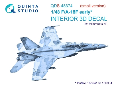 Boeing F/A-18 F Super Hornet (Early) - 3d-printed & Coloured Interior Small Version (For Hobby Boss Kits) - zdjęcie 2