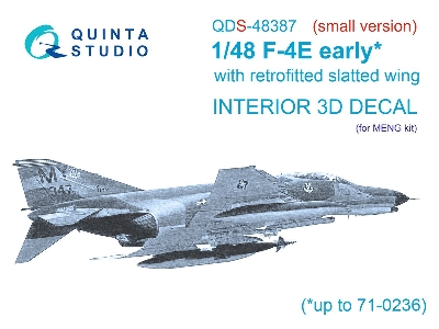 Mcdonnell Douglas F-4 E Early With Slatted Wing - 3d-printed & Coloured Interior Small Version (For Meng Kits) - zdjęcie 2