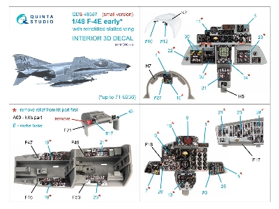 Mcdonnell Douglas F-4 E Early With Slatted Wing - 3d-printed & Coloured Interior Small Version (For Meng Kits) - zdjęcie 3