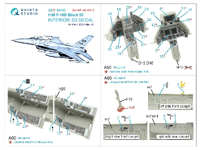 General Dynamics F-16 D Block 50 - 3d-printed & Coloured Interior Small Version (For Kinetic Kits) - zdjęcie 3