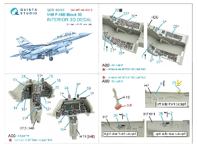 General Dynamics F-16 D Block 30 - 3d-printed & Coloured Interior Small Version (For Kinetic Kits) - zdjęcie 3