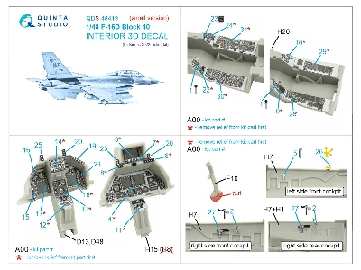 General Dynamics F-16 D Block 40 - 3d-printed & Coloured Interior Small Version (For Kinetic Kits) - zdjęcie 3