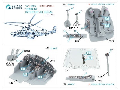 Kamov Ka-52 - 3d-printed & Coloured Interior Small Version (For Zvezda Kits) - zdjęcie 3