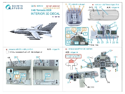 Panavia Tornado Ecr - 3d-printed & Coloured Interior With 3d-printed Resin Parts (Small Version / For Italeri Kits) - zdjęcie 3