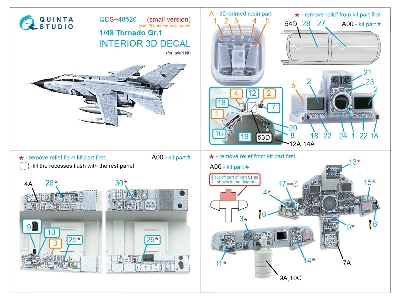 Panavia Tornado Gr.1 - 3d-printed & Coloured Interior With 3d-printed Resin Parts (Small Version / For Italeri Kits) - zdjęcie 