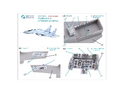 Mig-29 9-13 - 3d-printed & Coloured Interior Small Version (For Zvezda 7278 Kits) - zdjęcie 6