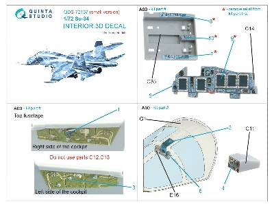 Sukhoi Su-34 - 3d-printed & Coloured Interior Small Version (For Trumepter Kits) - zdjęcie 8