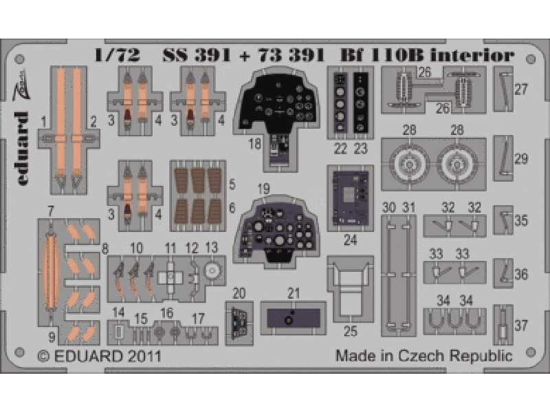 Bf 110B interior S. A. 1/72 - Airfix - blaszki - zdjęcie 1 Bf 110B interior S. A. 1/72 - Airfix - blaszki - zdjęcie 1