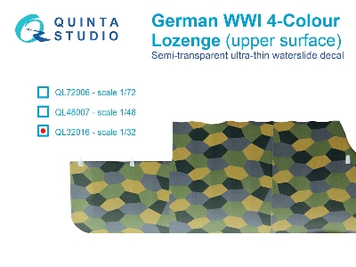 German Wwi 4-colour Lozenge (Upper Surface) - zdjęcie 1