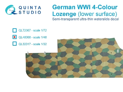 German Wwi 4-colour Lozenge (Lower Surface) - zdjęcie 1