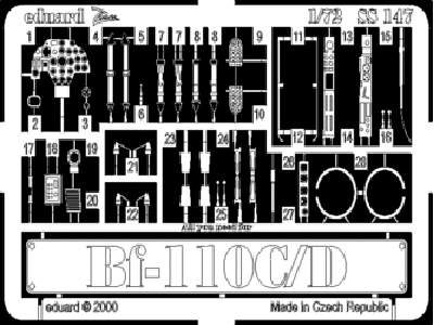  Bf 110C/ D 1/72 - Italeri - blaszki - zdjęcie 1