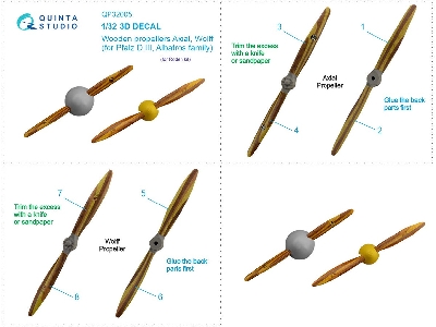 Wooden Propellers Axial Wolff (For Roden Kits) - zdjęcie 8