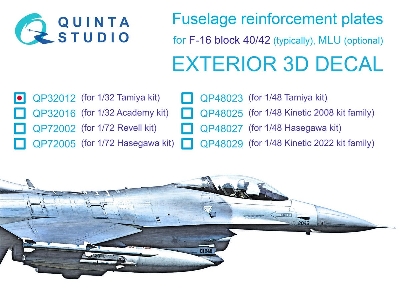 General Dynamics F-16 Block 40/42 - Reinforcement Plates (For Tamiya Kits) - zdjęcie 1