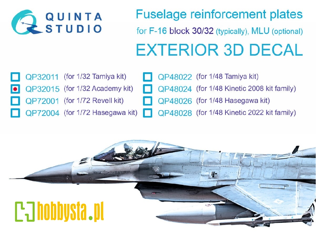 General Dynamics F-16 Block 30/32 - Reinforcement Plates (For Tamiya Kits) - zdjęcie 1 General Dynamics F-16 Block 30/32 - Reinforcement Plates (For Tamiya Kits) - zdjęcie 1