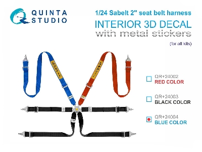 Sabelt 2inch Seat Belt Harness - Blue (With Metal Buckles / For All Kits) - zdjęcie 1