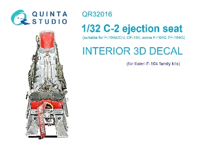 F-104 Family - C-2 Ejection Seat Interior 3d Decal (For Italeri Kits) - zdjęcie 1