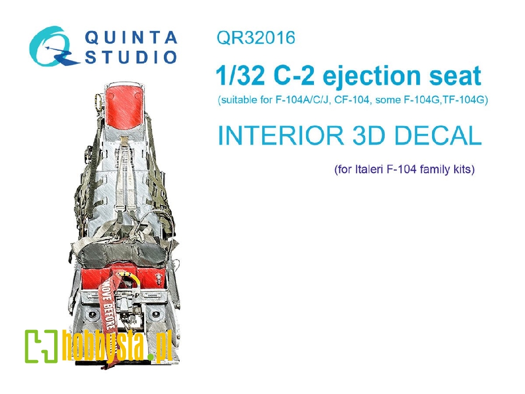 F-104 Family - C-2 Ejection Seat Interior 3d Decal (For Italeri Kits) - zdjęcie 1 F-104 Family - C-2 Ejection Seat Interior 3d Decal (For Italeri Kits) - zdjęcie 1