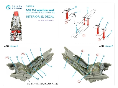 F-104 Family - C-2 Ejection Seat Interior 3d Decal (For Italeri Kits) - zdjęcie 2