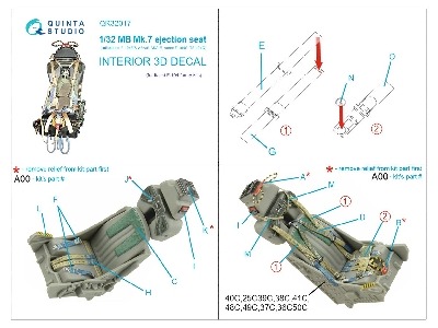 F-104 Family - Mb Mk.7 Ejection Seat Interior 3d Decal (For Italeri Kits) - zdjęcie 2