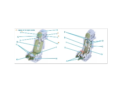 K-36dm Series2 (Late) Ejection Seat - For Mig-29, Mig-31, Su-27, Su-33, Su-34 Aircraft Since 2008 (For All Kits) - zdjęcie 8