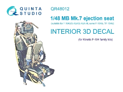F-104 Family - Mb Mk.7 Ejection Seat Interior 3d Decal (For Kinetic Kits) - zdjęcie 1